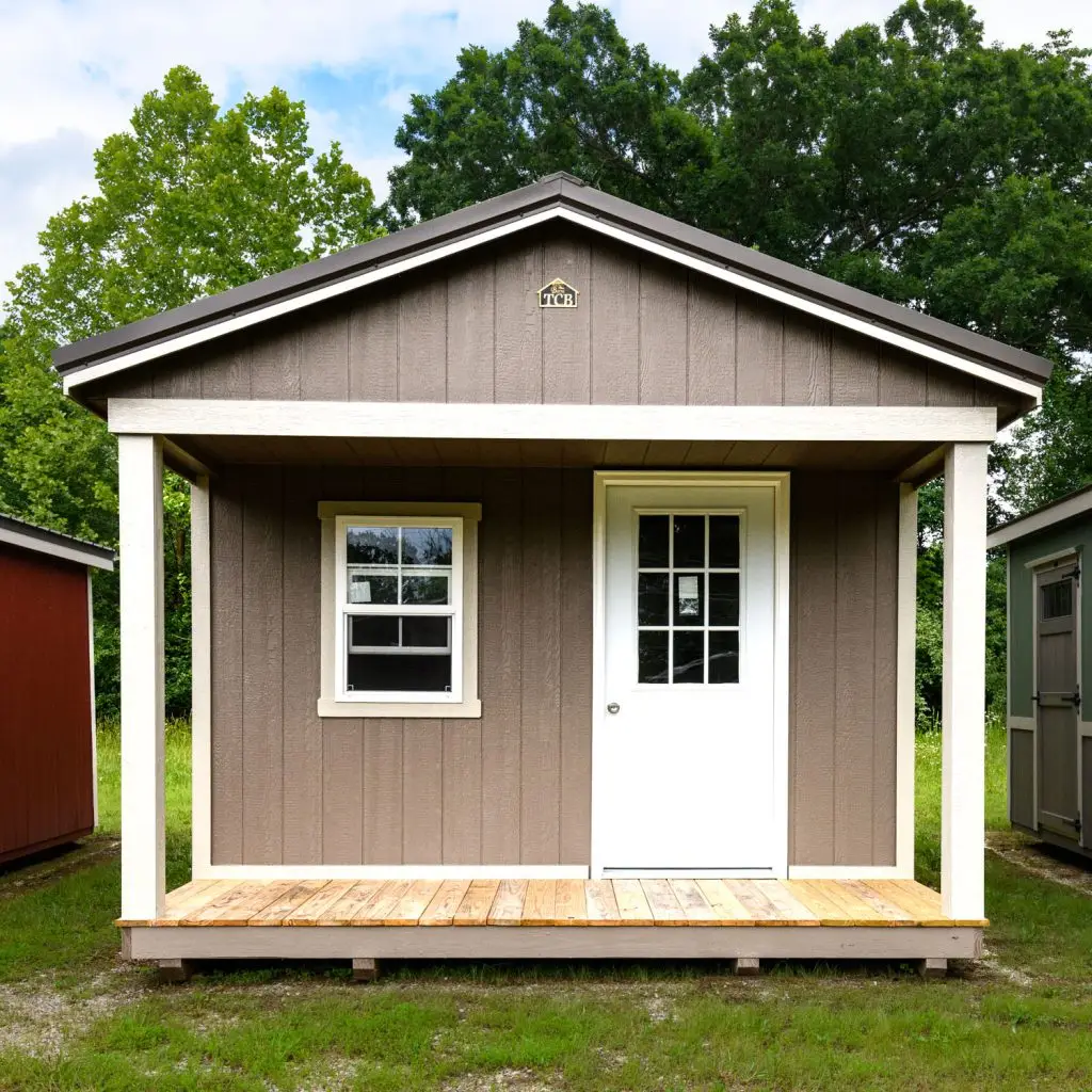 Painted cabin with porch